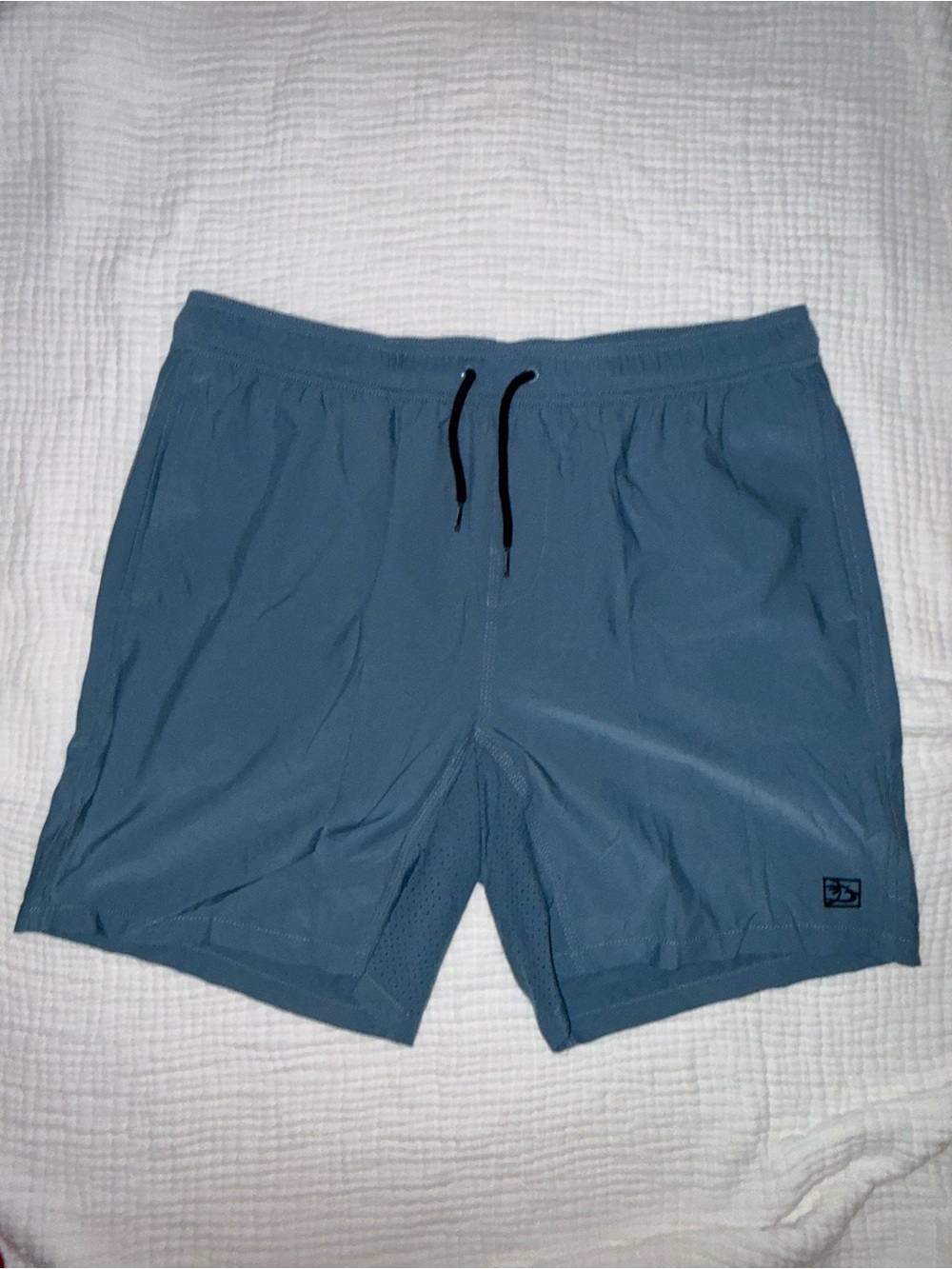 Men's Dusty Blue Athletic Shorts with Drawstring Waist
